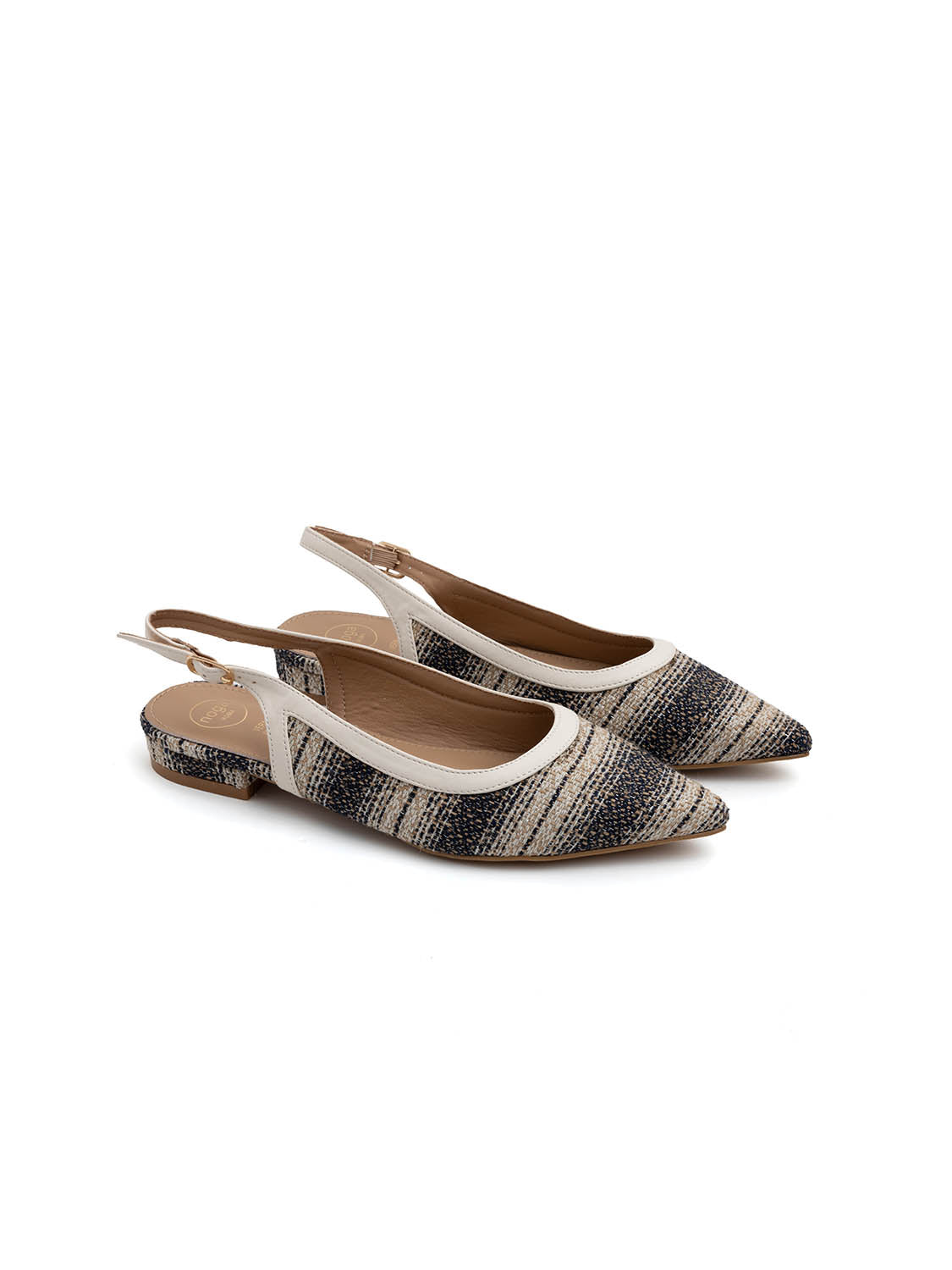 Slingback tonal texture - BEIGE
