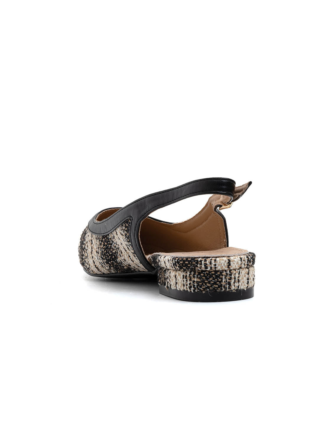 Tonal texture slingback - BLACK