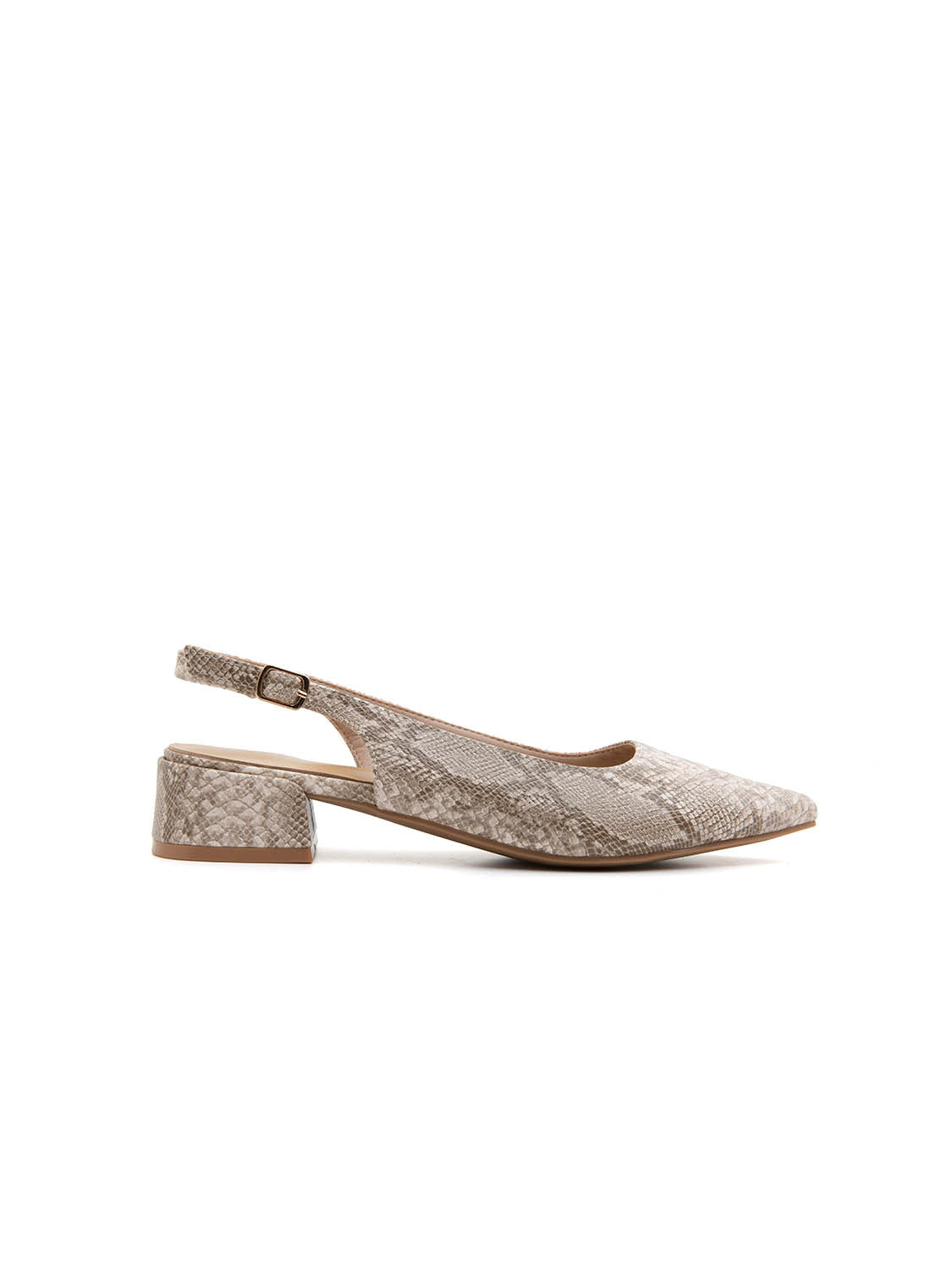 Slingback daily-chic pitonata - BEIGE