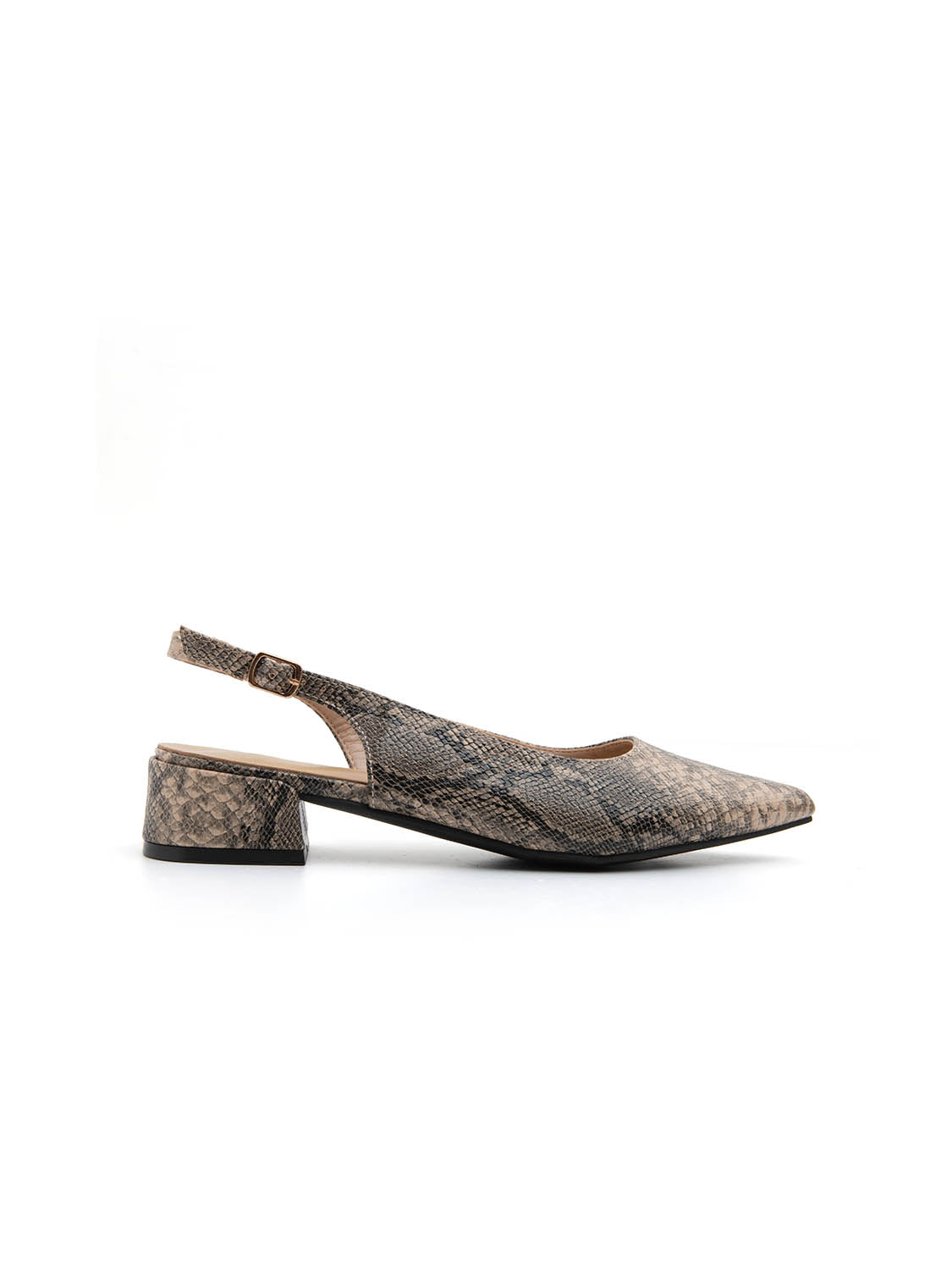 Slingback daily-chic pitonata - KHAKI