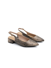 Slingback daily-chic pitonata - KHAKI
