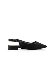 Slingback studded intrecciata - NERO