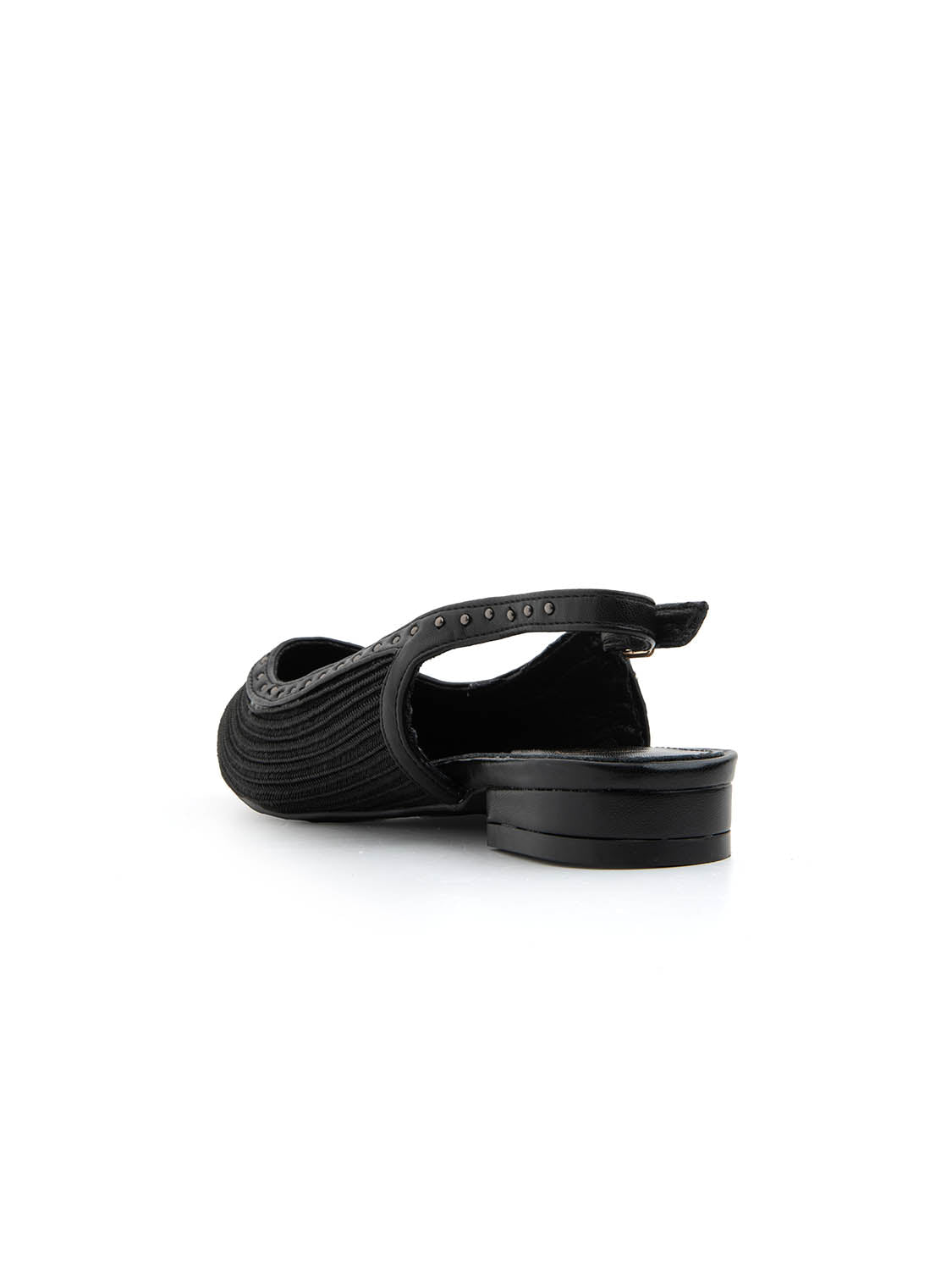Slingback studded intrecciata - NERO