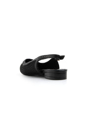 Slingback studded intrecciata - NERO