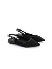 Slingback studded intrecciata - NERO