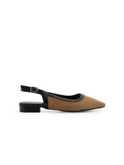 Slingback studded intrecciata - KHAKI
