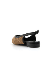 Slingback studded intrecciata - KHAKI