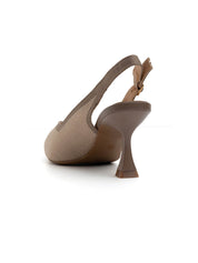 Slingback microintrecciata con tacco 7.5 cm - BEIGE