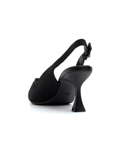 Slingback microintrecciata con tacco 7.5 cm - NERO