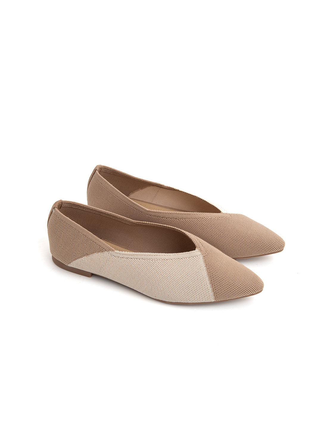 Ballerina micro-intrecciata bicolore - KHAKI