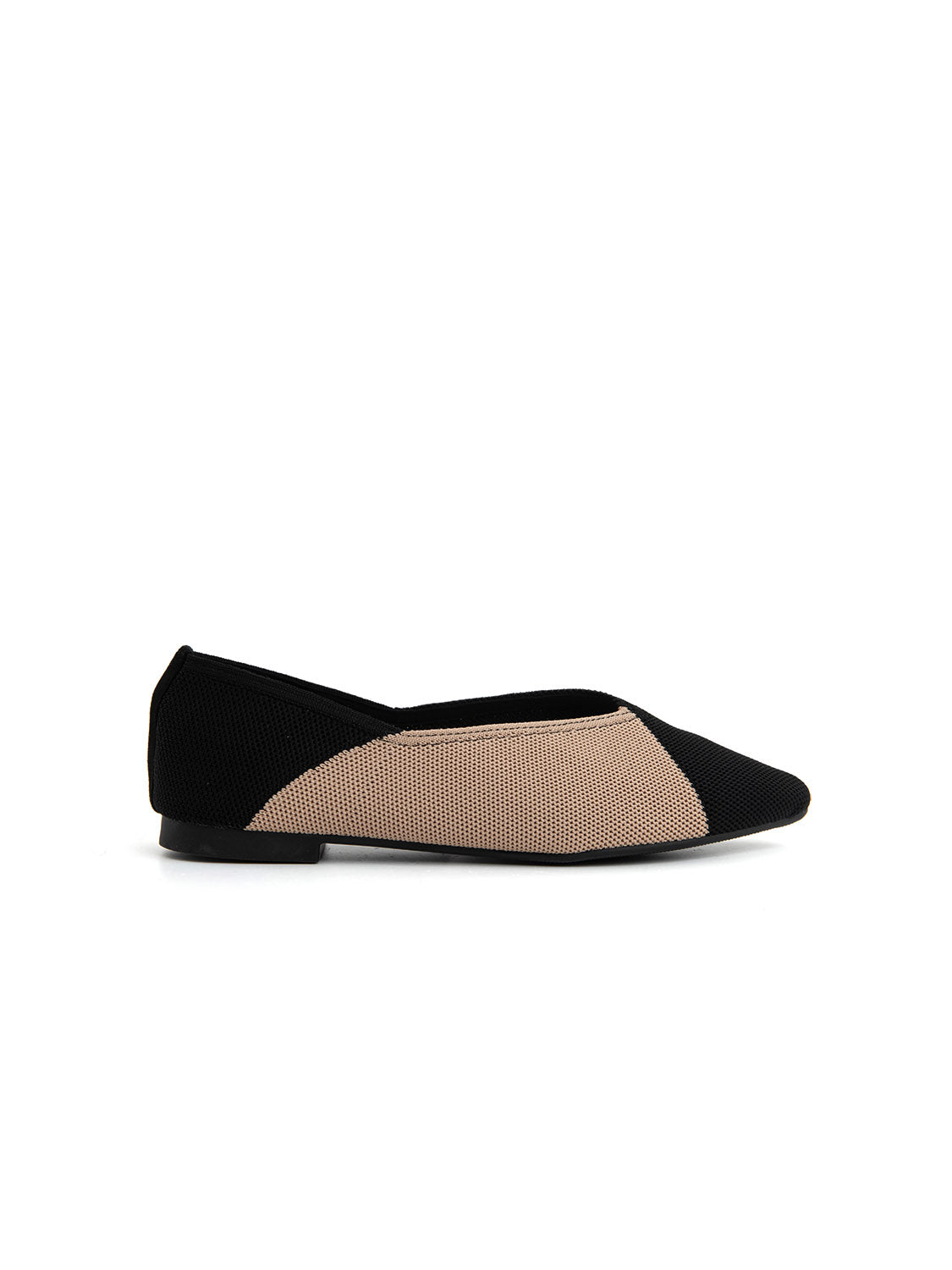 Ballerina micro-intrecciata bicolore - NERO