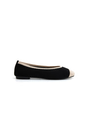 Ballerina classica micro-intrecciata bicolore - NERO