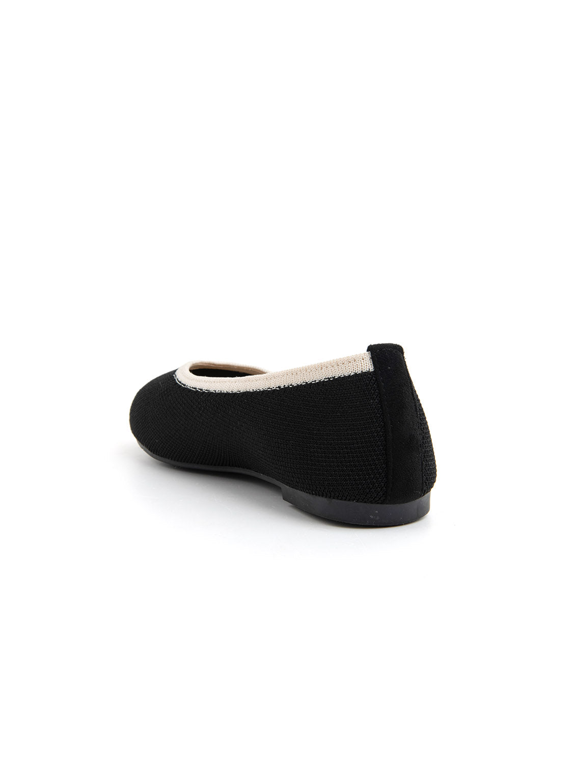 Ballerina classica micro-intrecciata bicolore - NERO