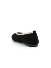 Ballerina classica micro-intrecciata bicolore - NERO