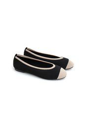 Ballerina classica micro-intrecciata bicolore - NERO
