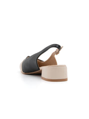 Slingback cross-design - BEIGE