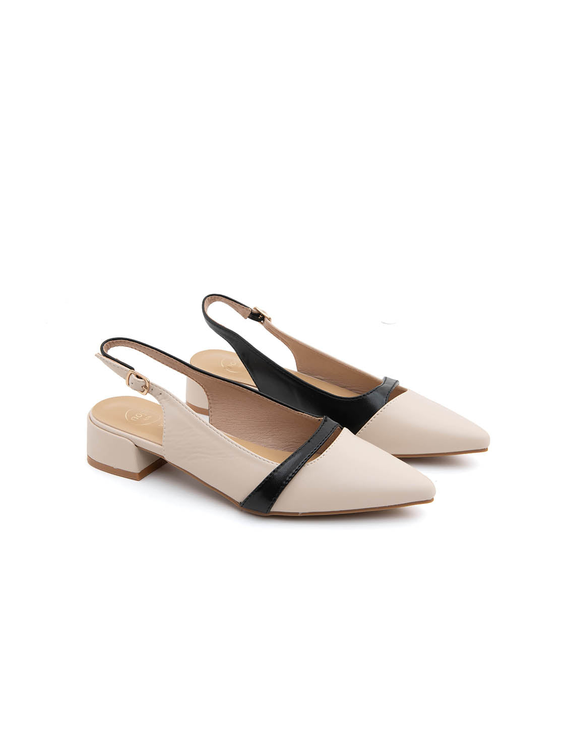 Slingback cross-design - BEIGE