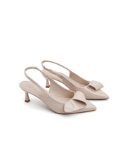 Slingback patent con dettaglio - BEIGE