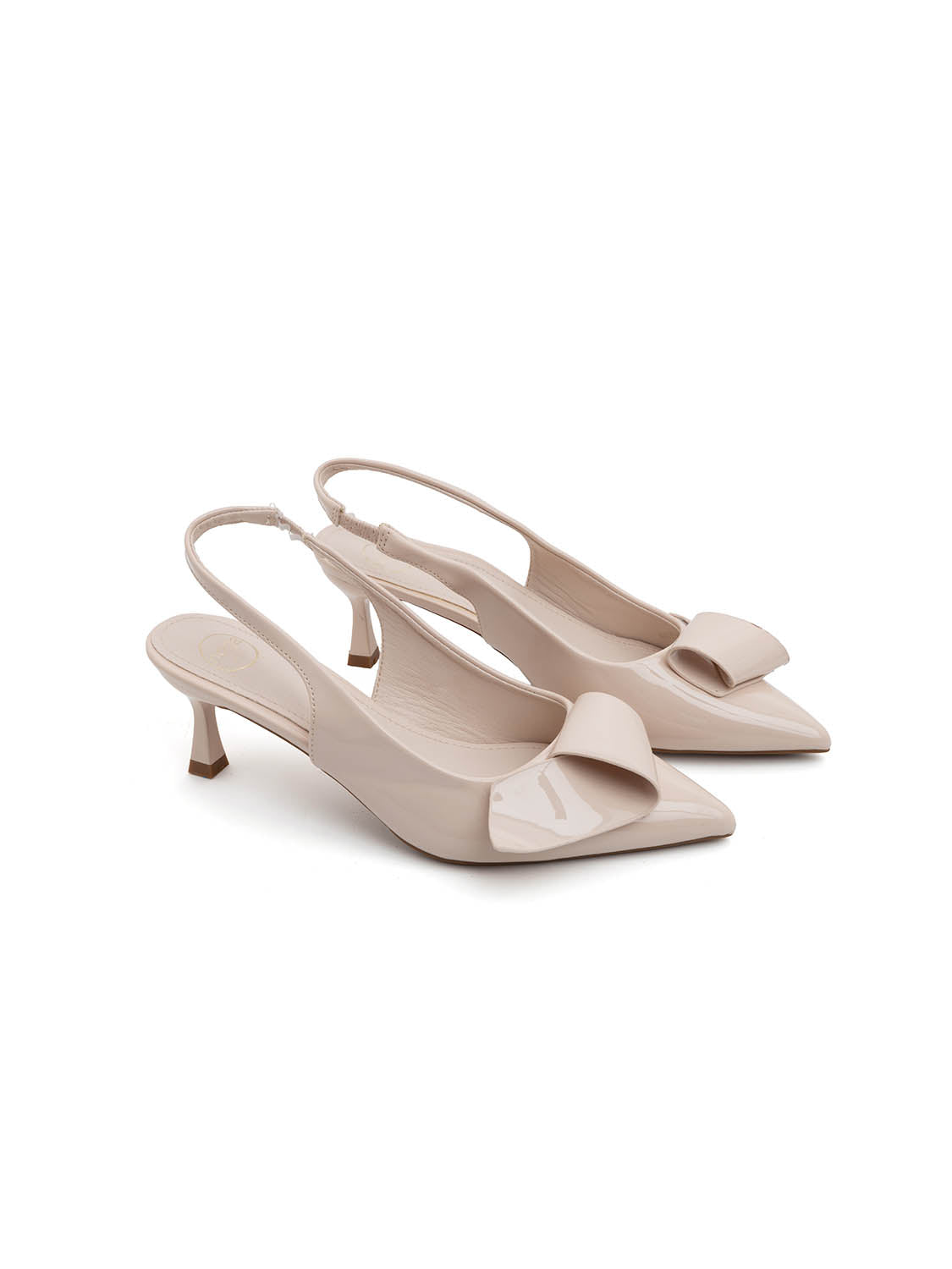 Slingback patent con dettaglio - BEIGE