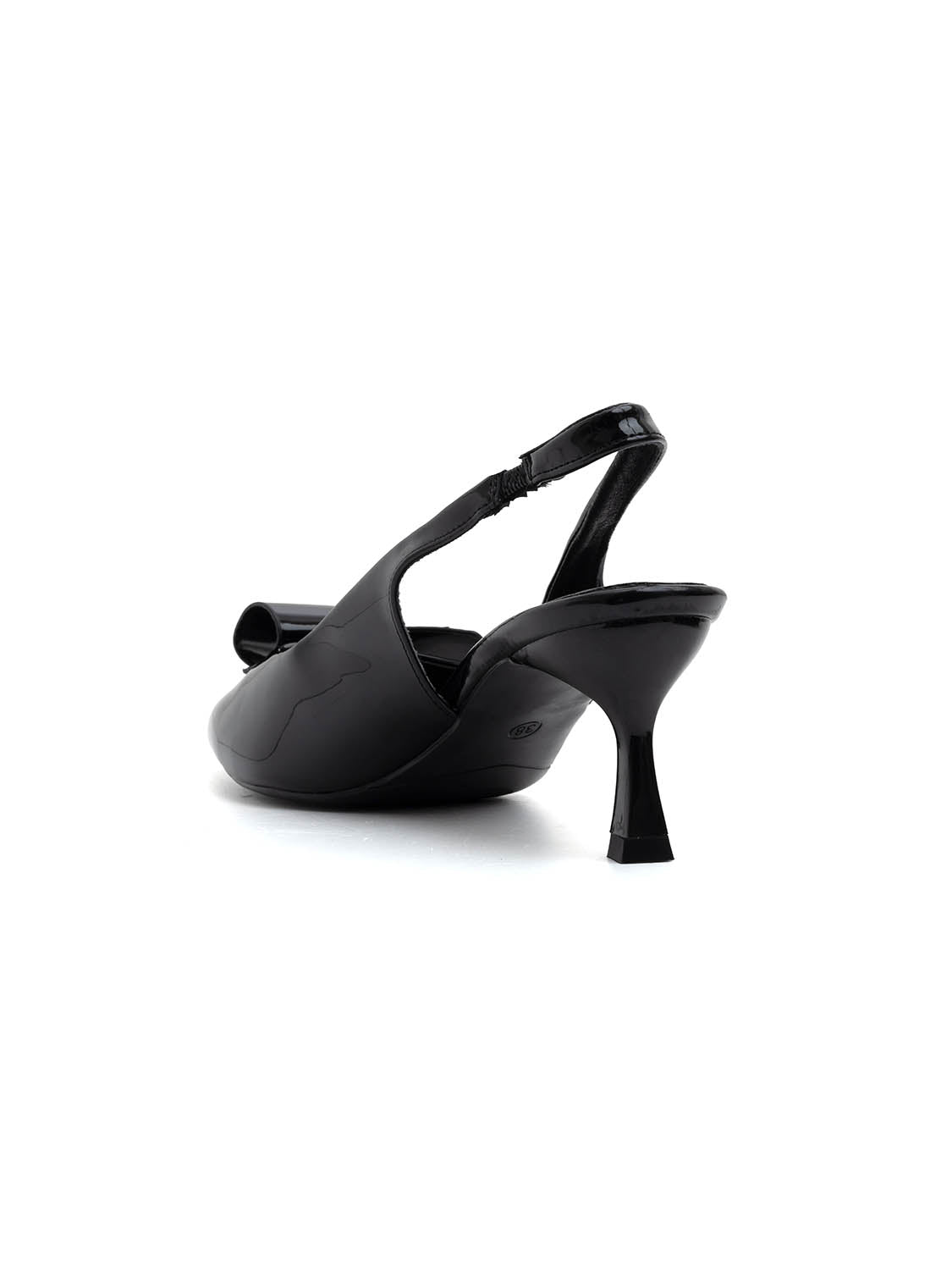Slingback patent con dettaglio - NERO
