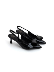 Slingback patent con dettaglio - NERO