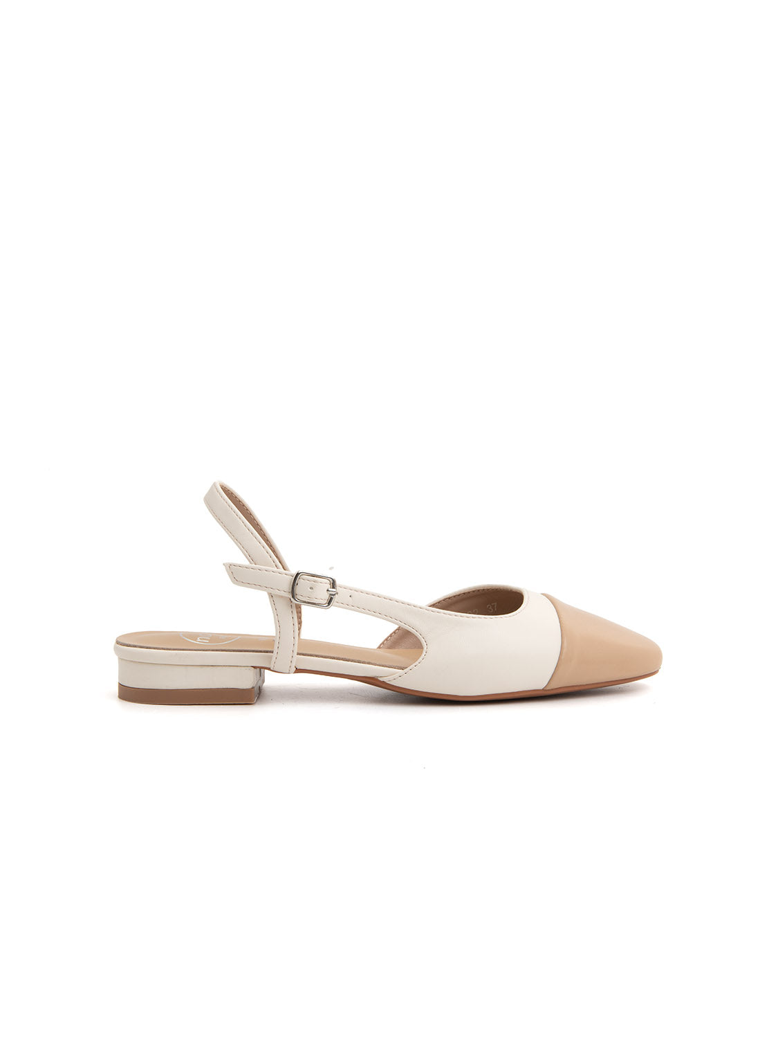 Two-tone old-style slingback - KHAKI