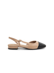 Two-tone old-style slingbacks - BLACK