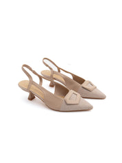 Slingback timeless kitten - KHAKI