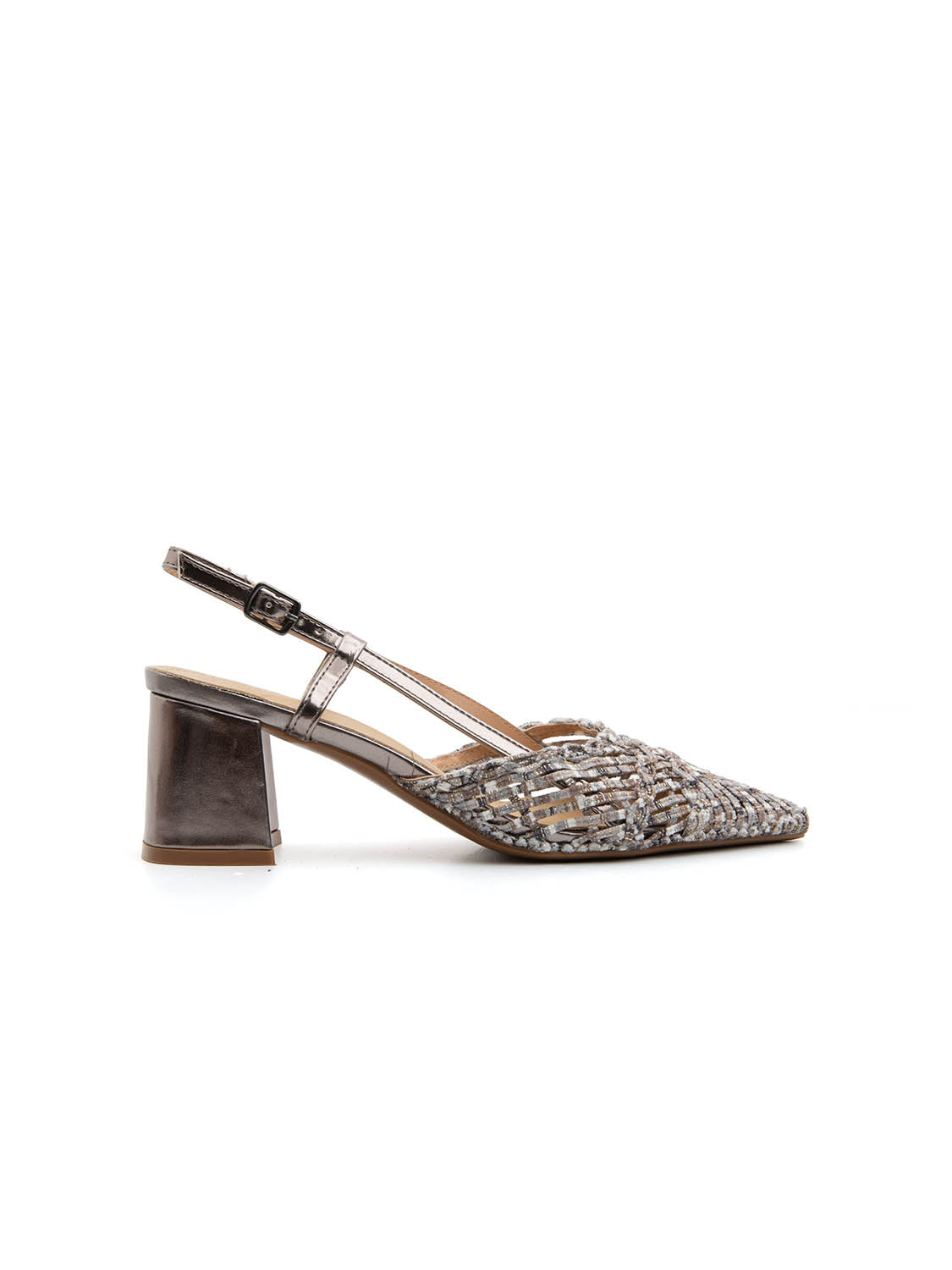 Slingback ricamata con tacco quadrato - GUN