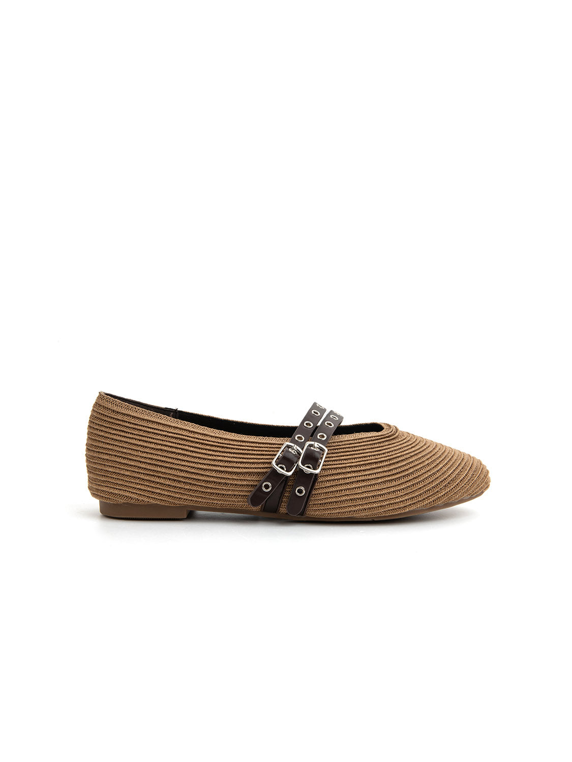 Ballerina rock-edge con punta stondata - KHAKI