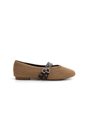 Ballerina rock-edge con punta stondata - KHAKI