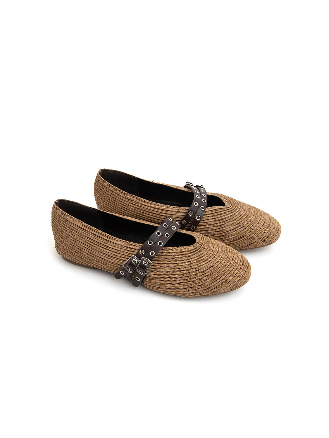 Ballerina rock-edge con punta stondata - KHAKI