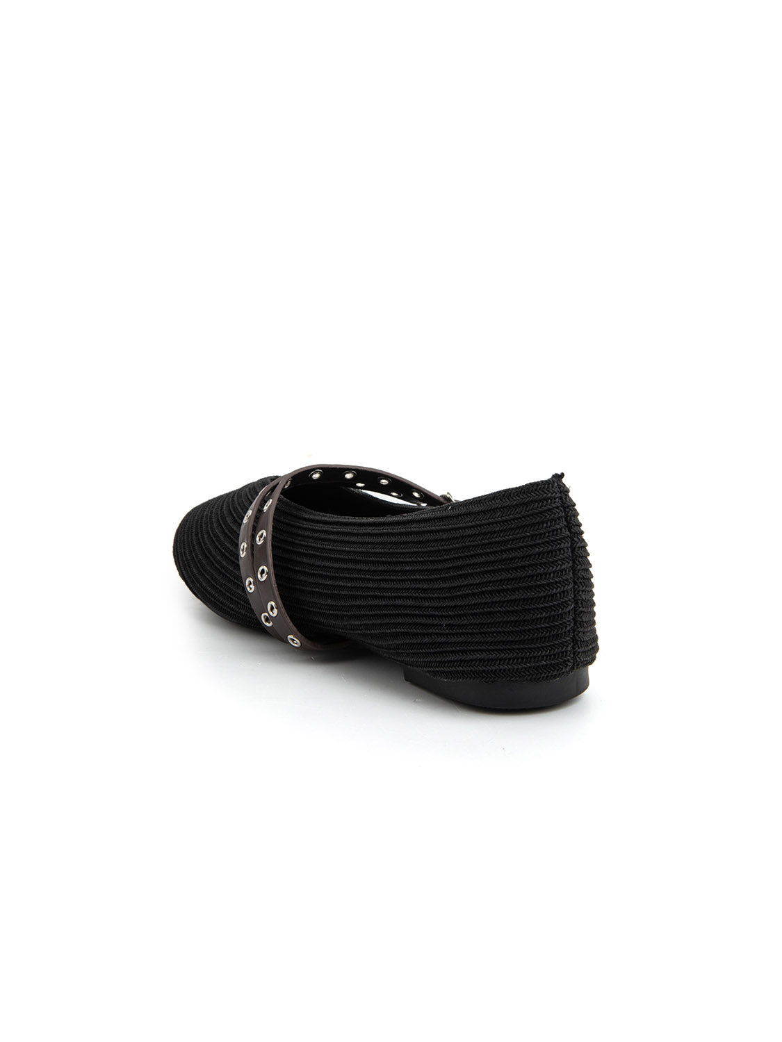 Ballerina rock-edge con punta stondata - NERO