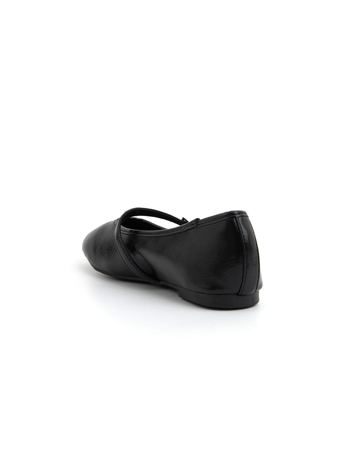 Ballerina classica in vernice con cinturino - NERO