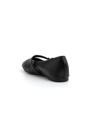 Ballerina classica in vernice con cinturino - NERO