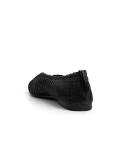 Ballerina texture-chic a punta - NERO