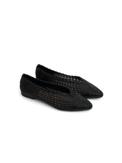 Ballerina texture-chic a punta - NERO