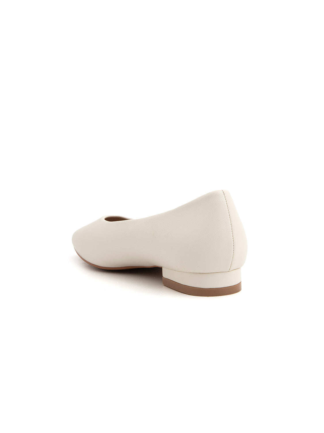 Ballerina minimal con scollo a cuore - BEIGE