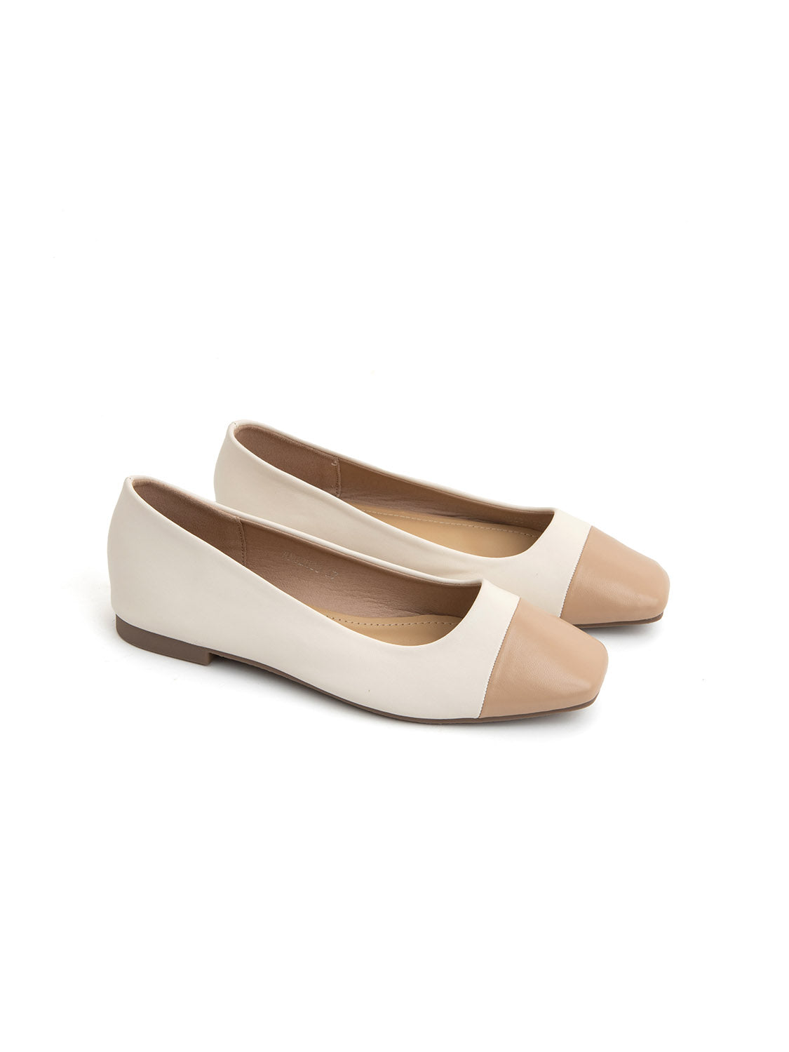 Ballerina square bicolore - KHAKI