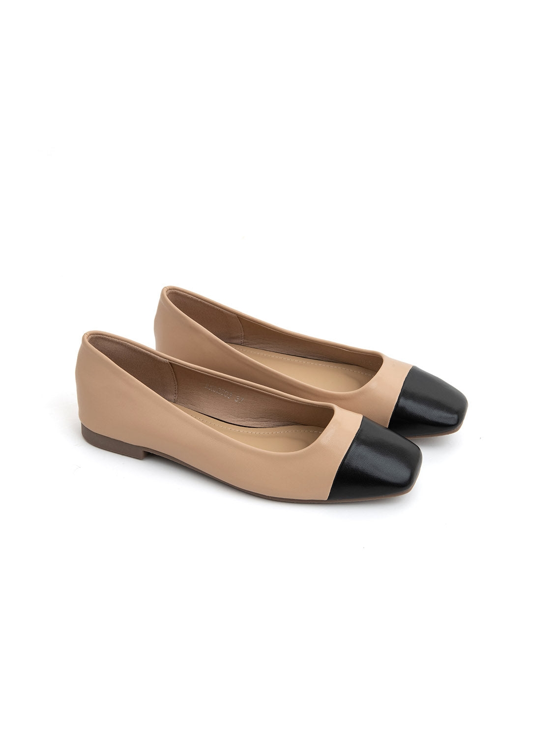 Ballerina square bicolore - NERO