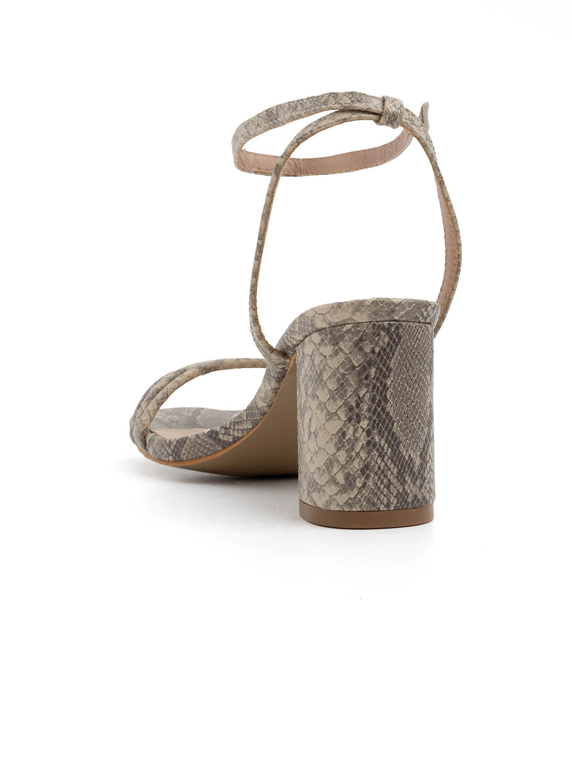 Sandalo multi-strip con tacco largo - KHAKI