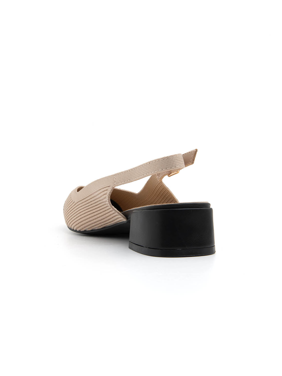 Slingback microintrecciata con punta a contrasto - BEIGE