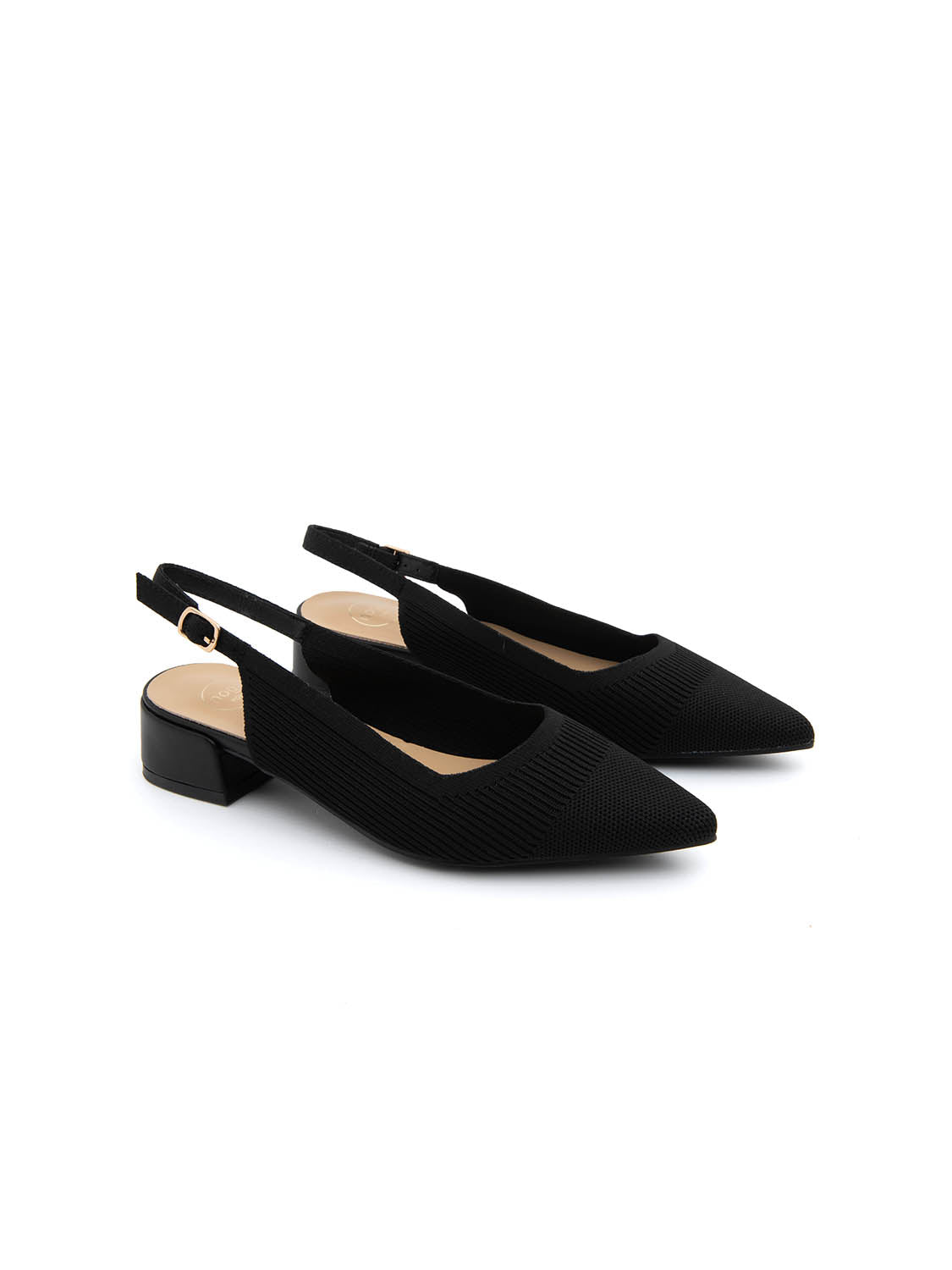 Slingback microintrecciata - NERO