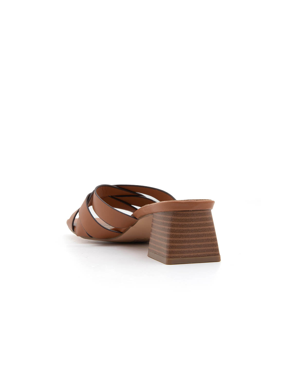 Cross-strap square-heel clogs - BROWN