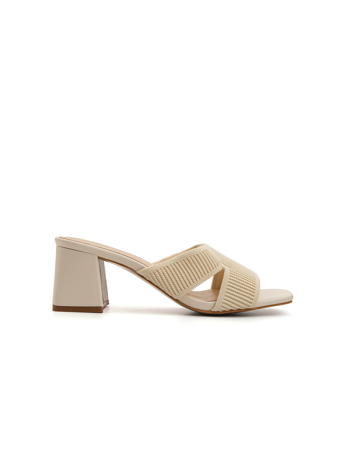 Sabot cross-strap in tessuto - BEIGE