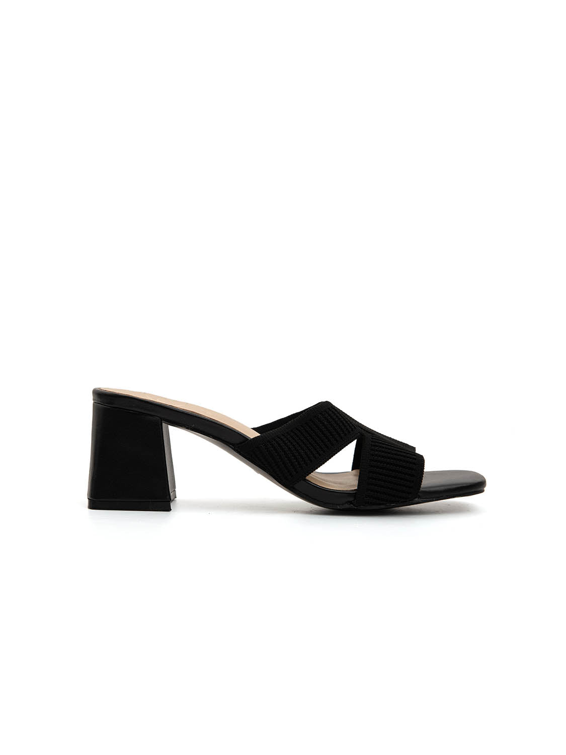 Cross-strap fabric clogs - BLACK