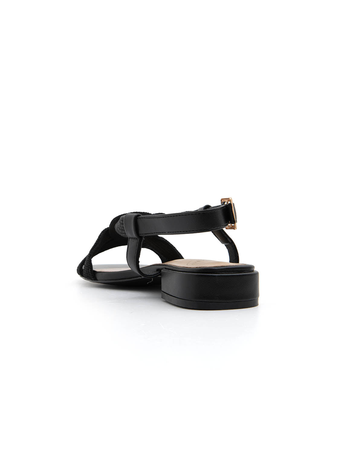 Glow crossover strap sandal - BLACK