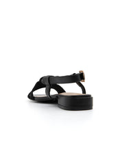 Glow crossover strap sandal - BLACK