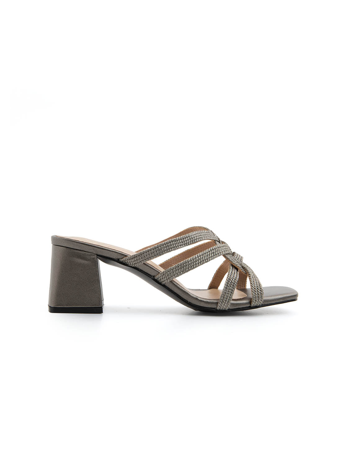 Sabot with glow straps and block heel - GUN