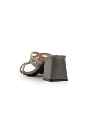 Sabot with glow straps and block heel - GUN